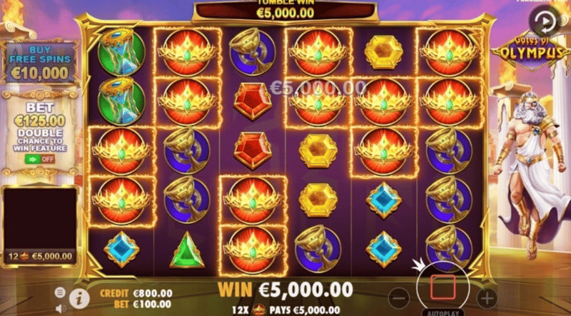 Så här ser freespins ut i gates of olympus slot med hög rtp.