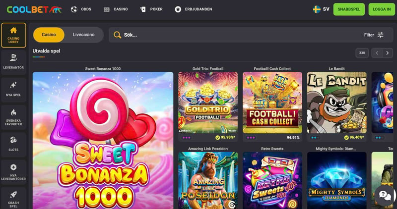 En överblick av slots hos Coolbet casino, där all RTP testas.