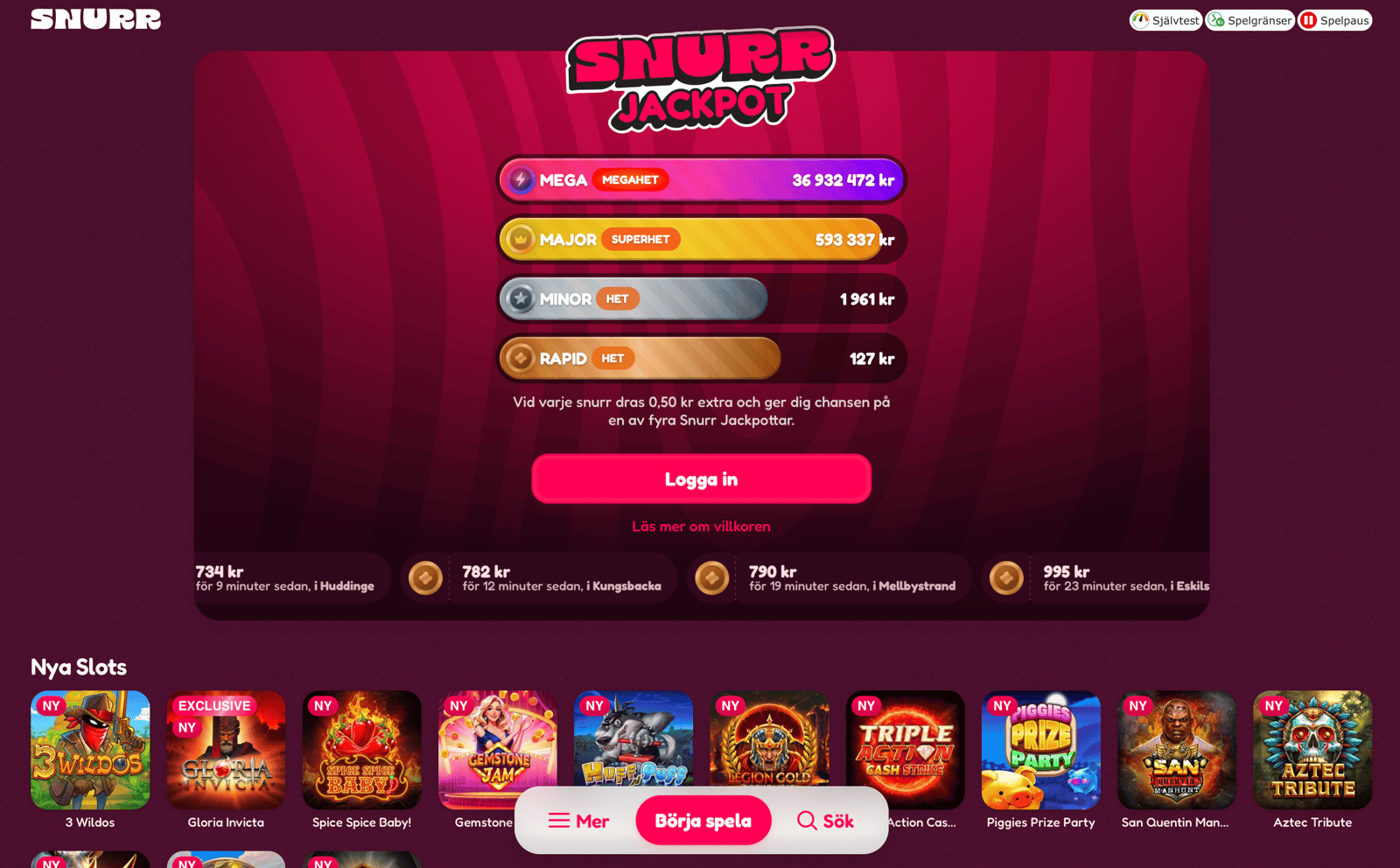Snurr casinos egna jackpott
