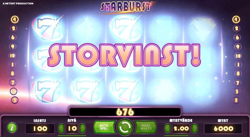 En storvinst i Starburst slot där man spelat med hög RTP, vilket över tid högre chans till större vinster.